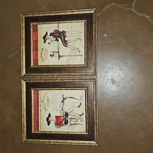 2 Vintage Chic Framed Art Prints LA Prunelle Bistro & Chocolate Praline